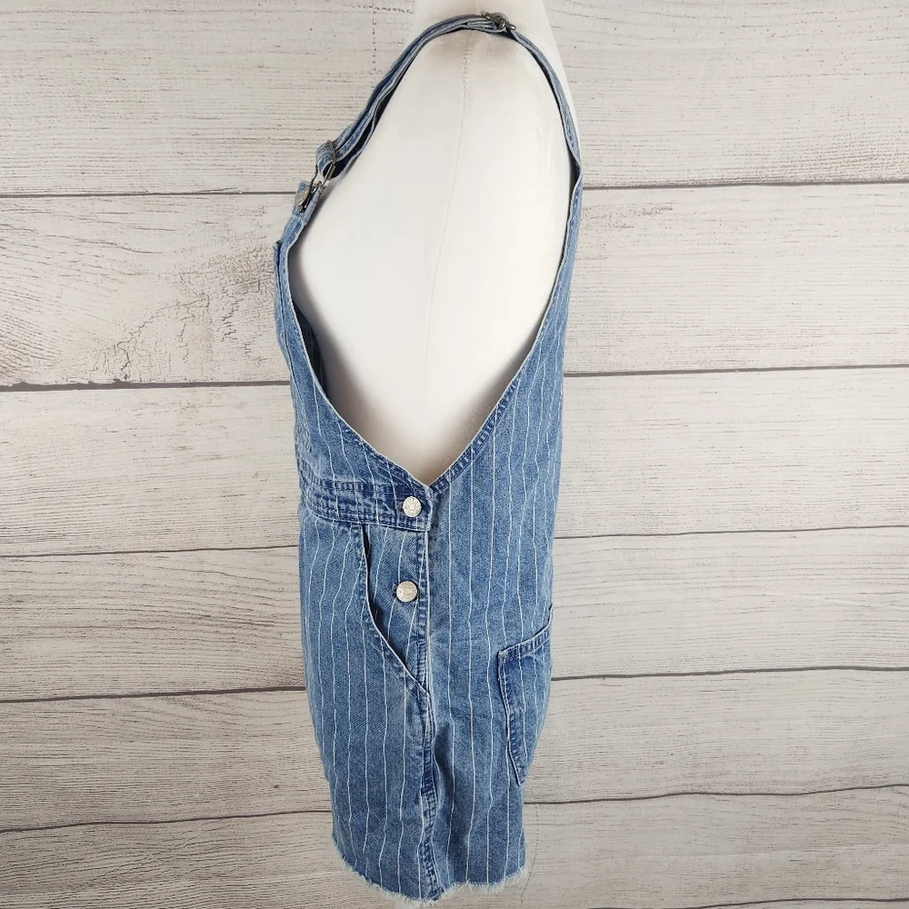 Madewell Pinyon Short Overalls in Pinstripe